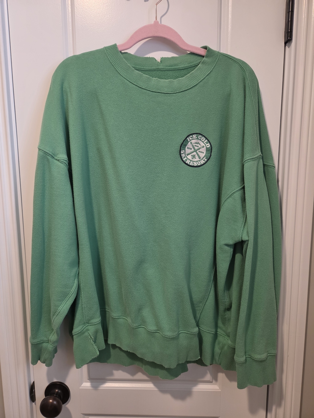 aerie Green Crewneck Sweatshirt - Relaxed Pullover - Large